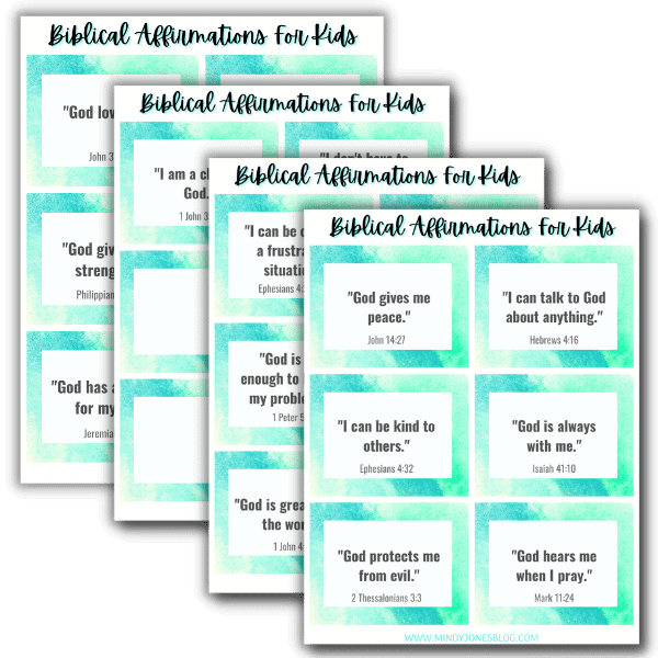 20 bibilcal affirmations for kids