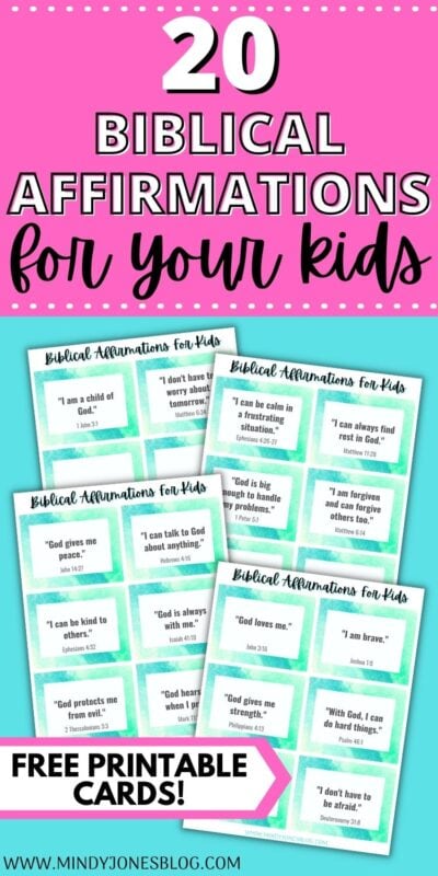 20 Biblical Affirmations For Kids To Repeat + FREE Printables | Mindy ...