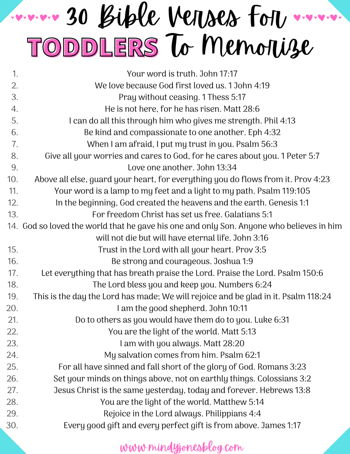 30 easy bible verses for toddlers to memorize mindy jones blog