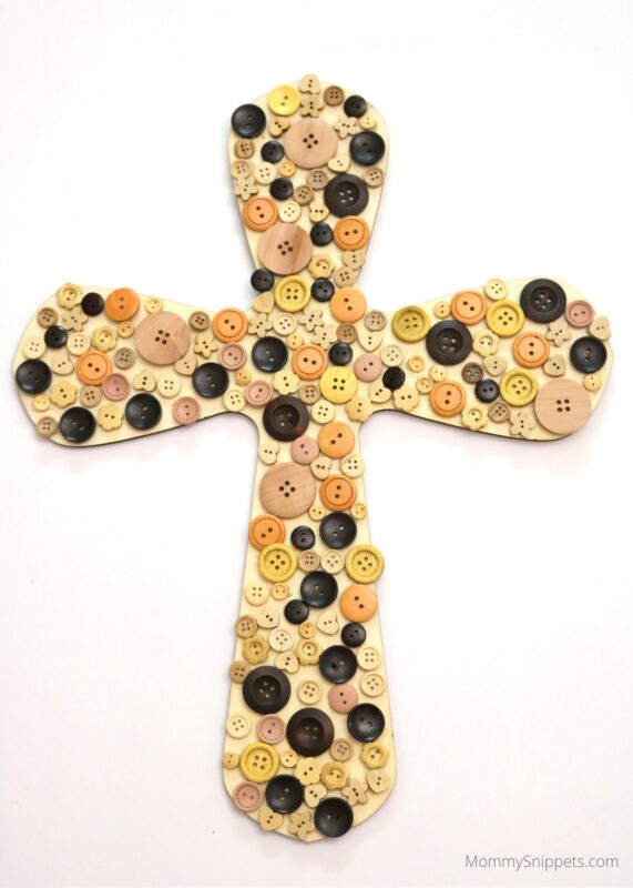 wooden button cross craft