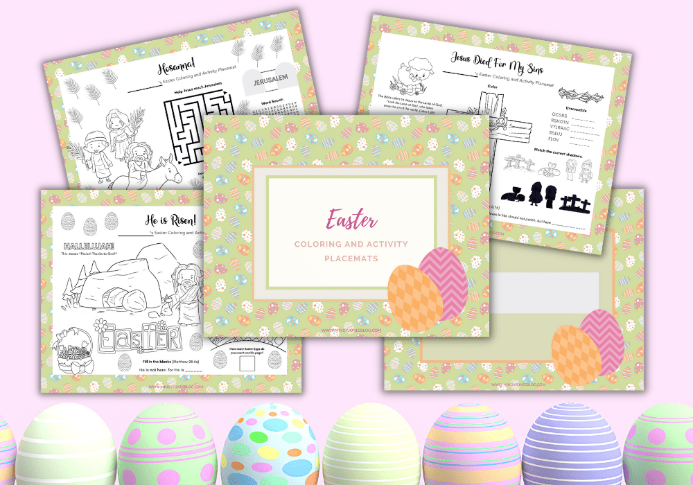 Christian Easter Coloring Activity Placemats For Kids {Free Printable}