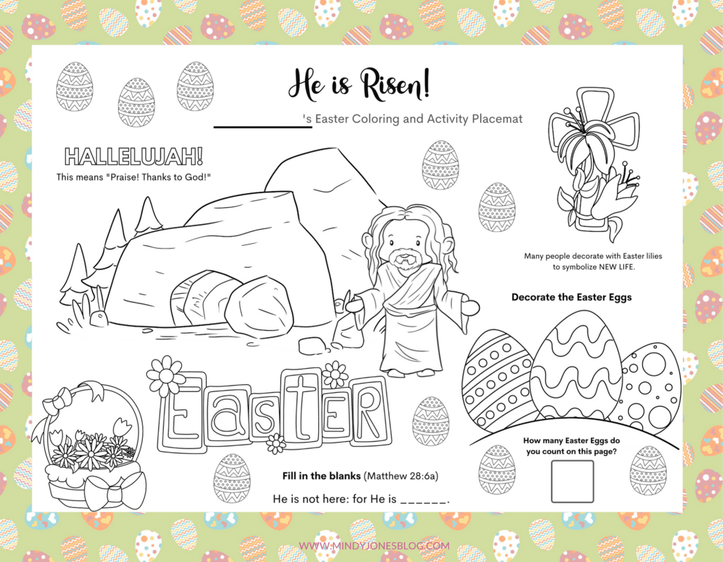 he is risen easter coloring page