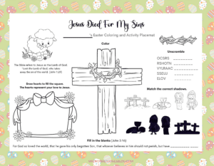 jesus died for my sins easter coloring page