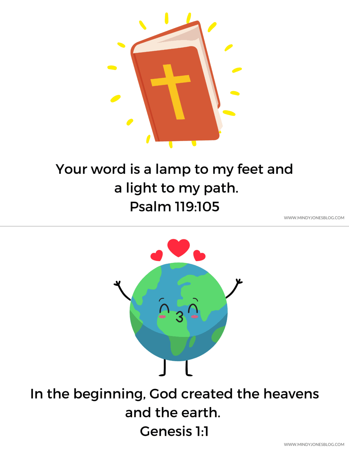 Printable Bible Verse Memory Cards For Kids | Mindy Jones Blog