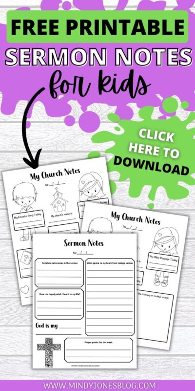 Children's Sermon Notes Free Printable | Mindy Jones Blog