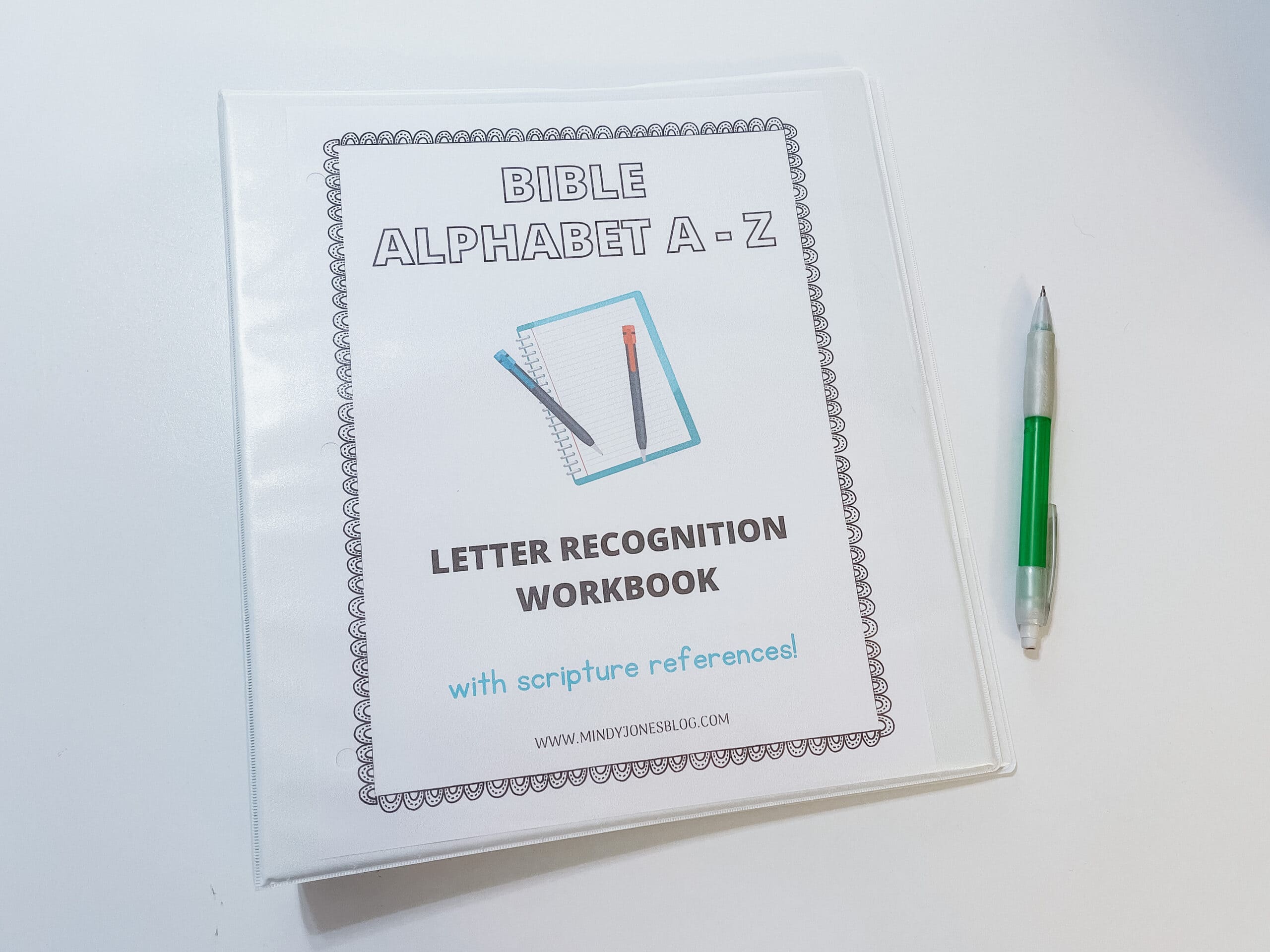 bible alphabet letter recognition workbook